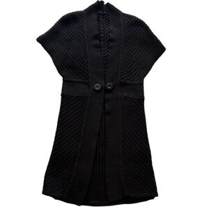 Black Cape with Relaxed Fit and High Collar Size M